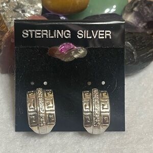 Heng Ngai Sterling Silver Greek Key Earrings